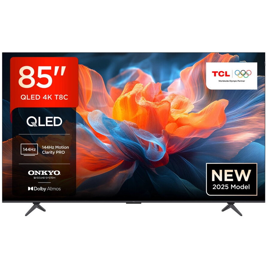 Televizor QLED 85T8C 215cm 85inch Google TV Ultra HD 4K Black