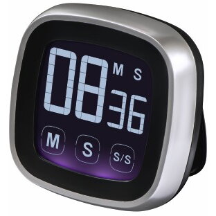 Touch Kitchen Timer, Digital, silver/black