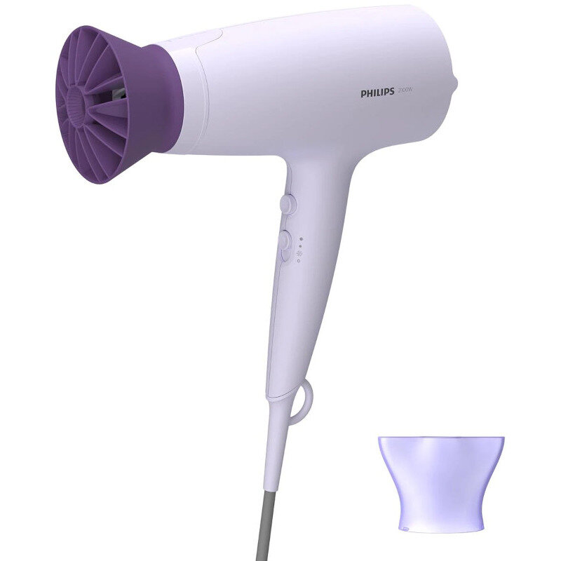 Uscator de par BHD341/10 2100W 6 Setari Temperatura 2 Capete Interschimbabile Roz