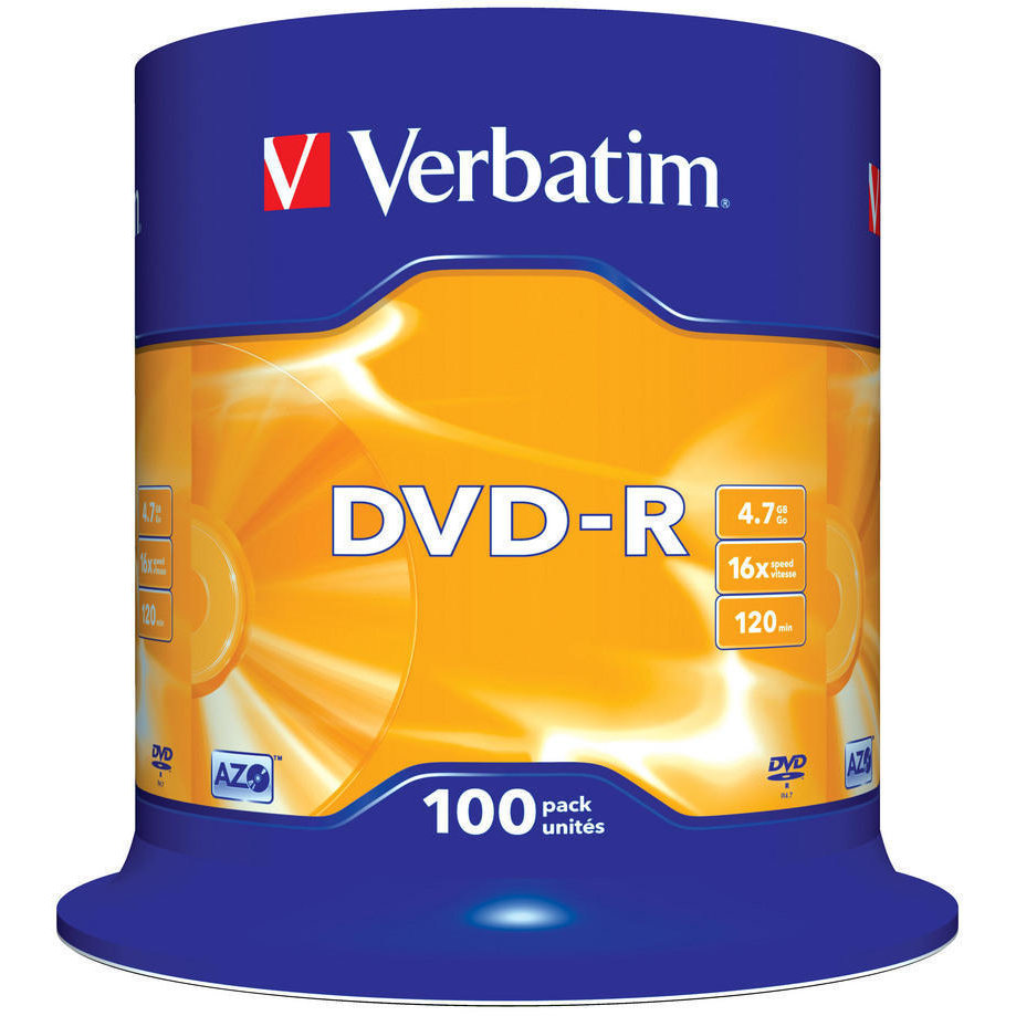 Mediu optic DVD-R 4.7GB 16x 100 bucati argintiu mat