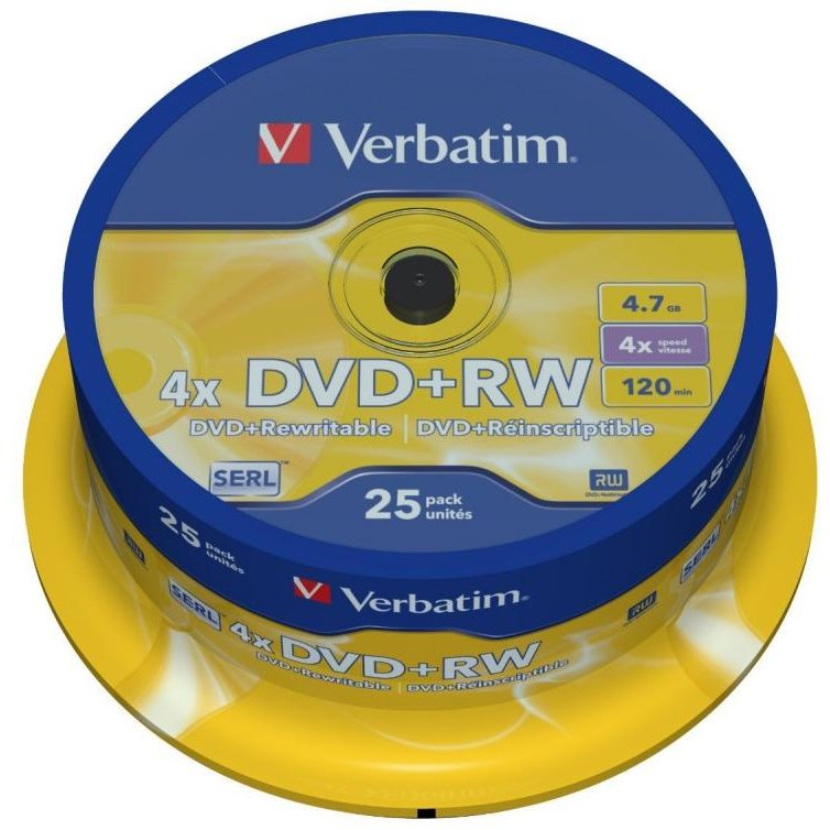 VERBATIM DVD+RW 4X spindle 25